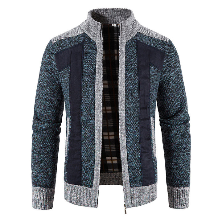 Men's fashionable cardigan with unique cut and hidden zipper Lisslune