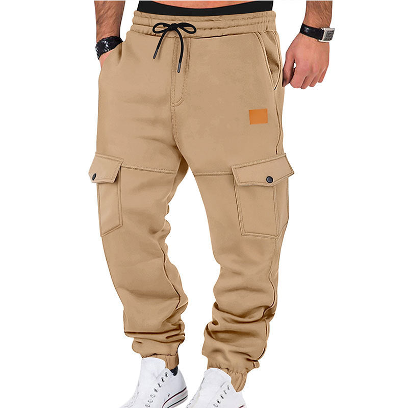 Men's Cargo Jogging Pants with Elastic Waistband and Practical Pockets Lisslune