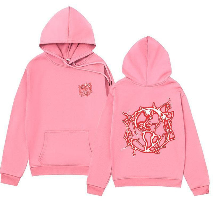 Women's hoodie sweatshirt with artistic graphic print and practical kangaroo pocket Lisslune