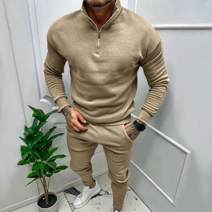 Men's sporty sweater with stand-up collar Lisslune