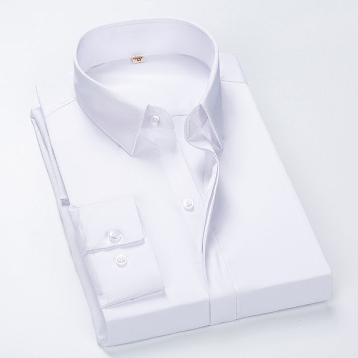 Men's Elegant Long Sleeve Shirt with Textured Fabric and Modern Cut Lisslune