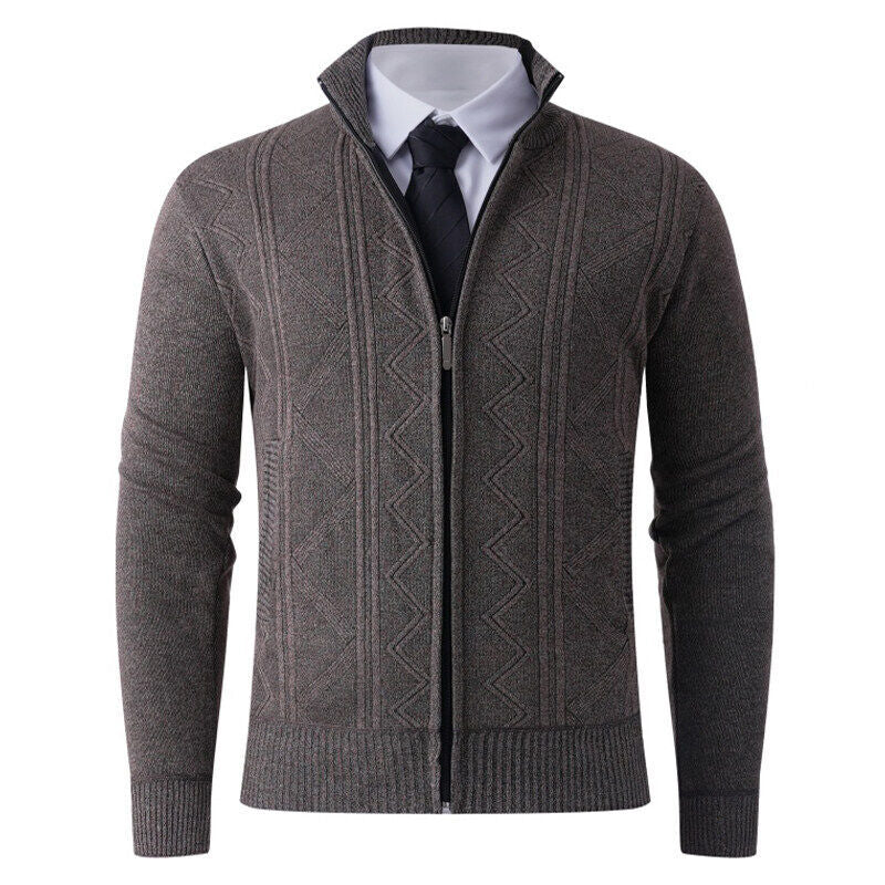 Men's cardigan with modern zipper and elegant patterns Lisslune