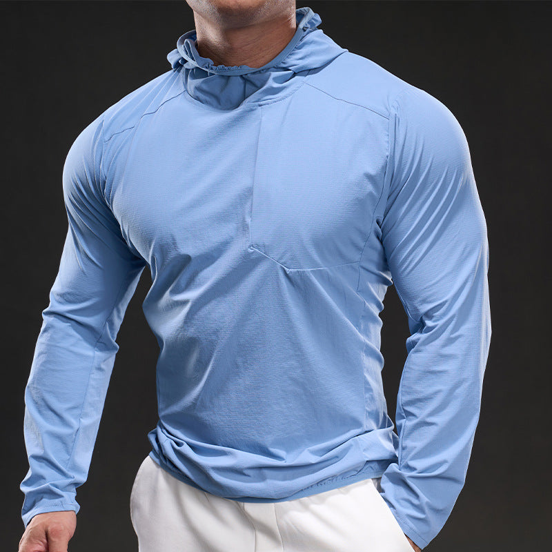 Men's Breathable Long Sleeve Shirt with Hood Lisslune