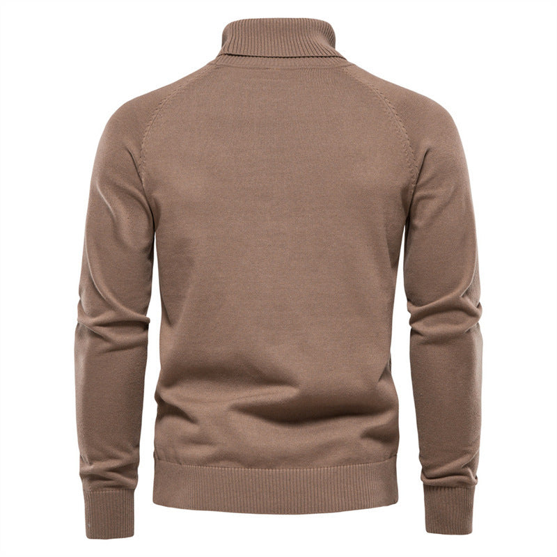 Men's knitted pullover with fashionable stand-up collar and textured design Lisslune