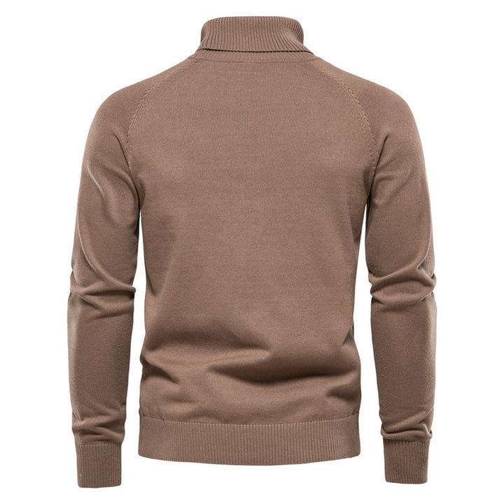 Men's knitted pullover with fashionable stand-up collar and textured design Lisslune