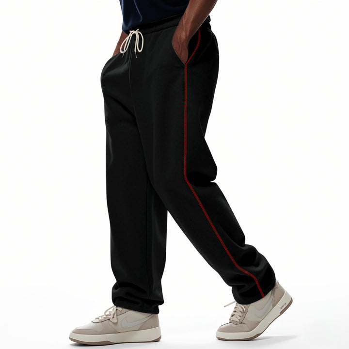 Men's sporty leisure pants with side contrast seams and drawstring Lisslune