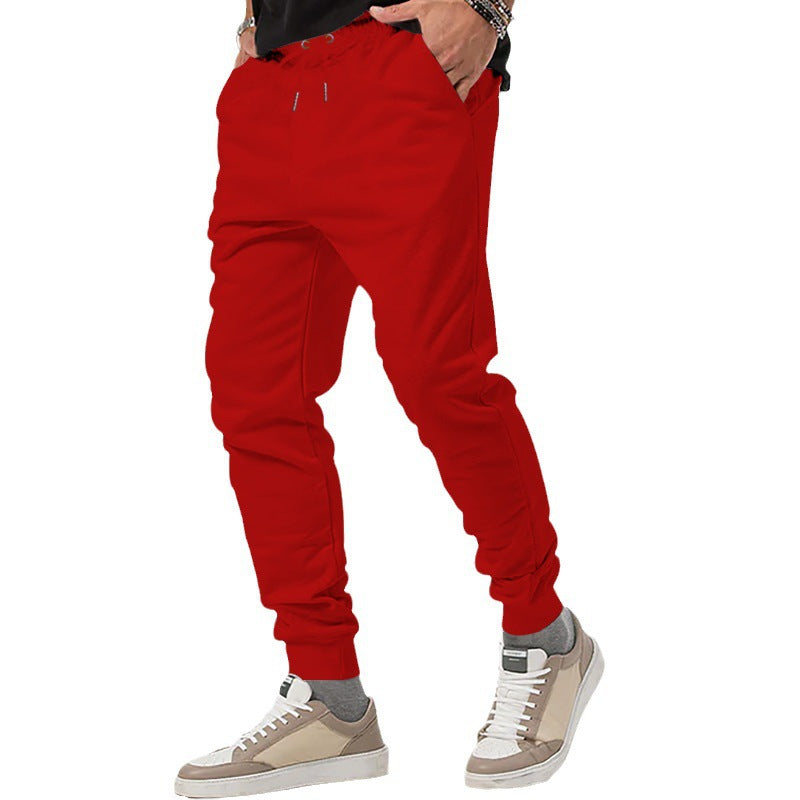 Men's casual jogging pants with elastic waistband and side zip pockets Lisslune