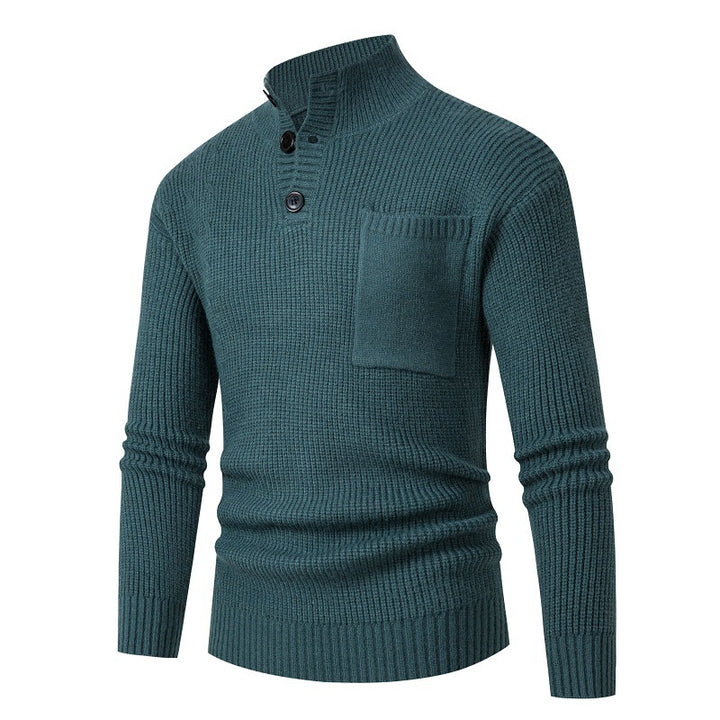 Men's High-Quality Sweater with Modal Pattern and Chest Pocket Lisslune