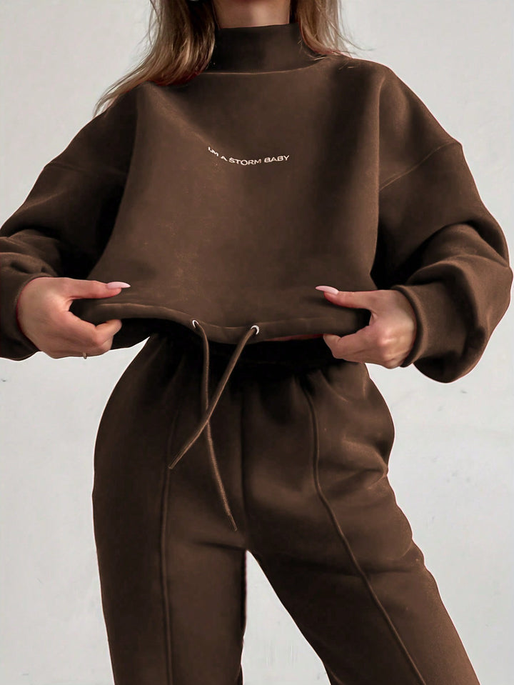Women's sporty set with high collar and loose fit Lisslune