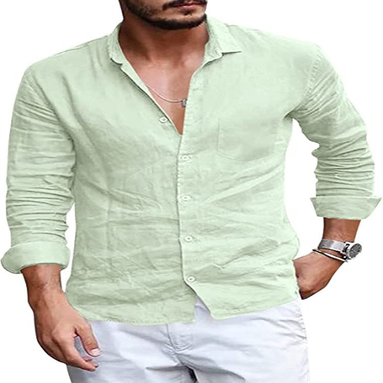 Men's casual long sleeve shirt made of breathable and air-permeable fabric Lisslune