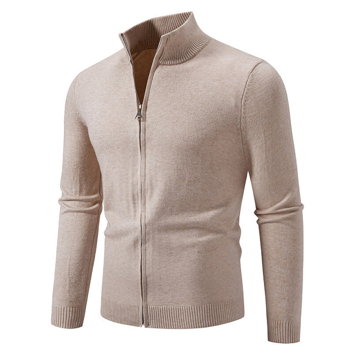 Men's cardigan with high collar and practical zipper Lisslune