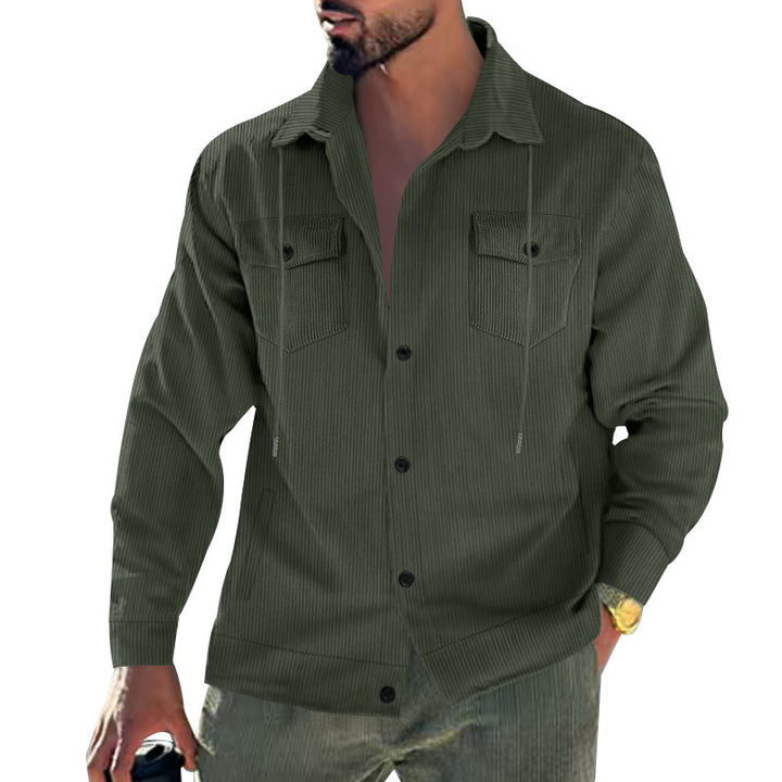 Men's waffle texture shirt with practical breast pockets and trendy cut Lisslune