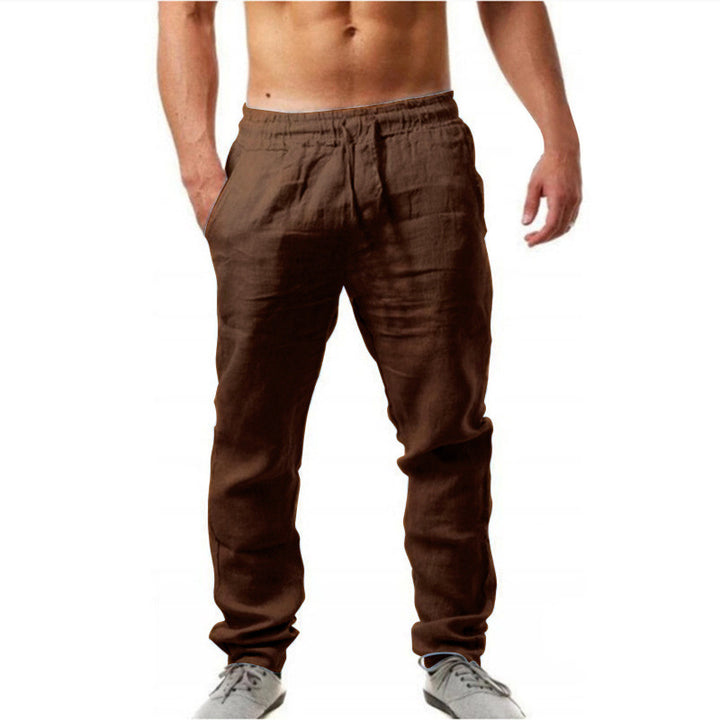Men's airy linen pants in relaxed fit with practical drawstring Lisslune
