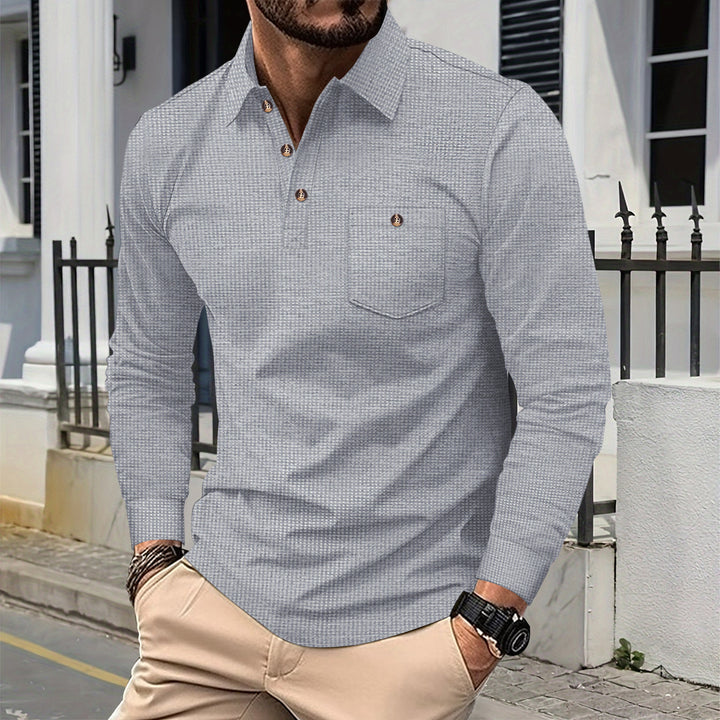 Men's Long Sleeve Polo Shirt Lisslune