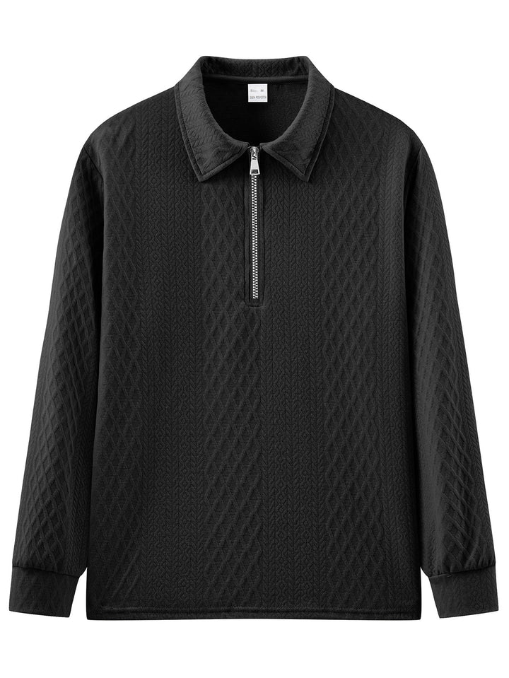Men's sweatshirt with trendy stand-up collar and textured design Lisslune