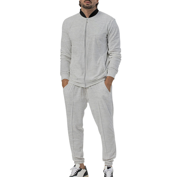 Men's sporty leisure suit with elastic waistband and zipper Lisslune