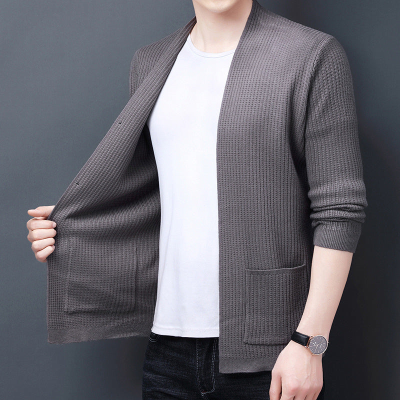 Men's Airy Cardigan with Practical Pocket Layout Lisslune