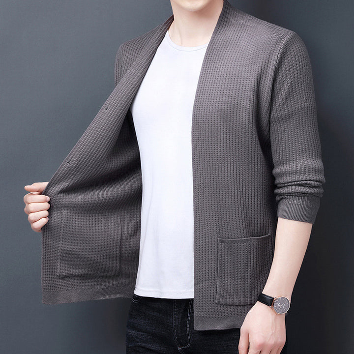 Men's Airy Cardigan with Practical Pocket Layout Lisslune