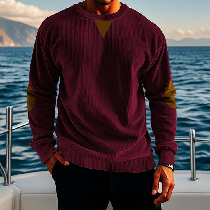 Men's casual knit sweater with accent details and comfortable fit Lisslune
