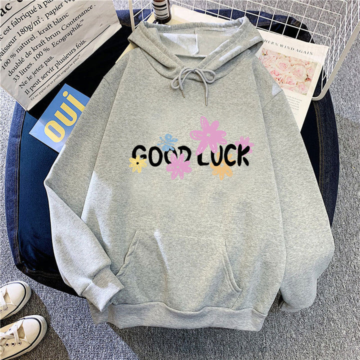 Women's hoodie with cheerful design and printed lettering Lisslune