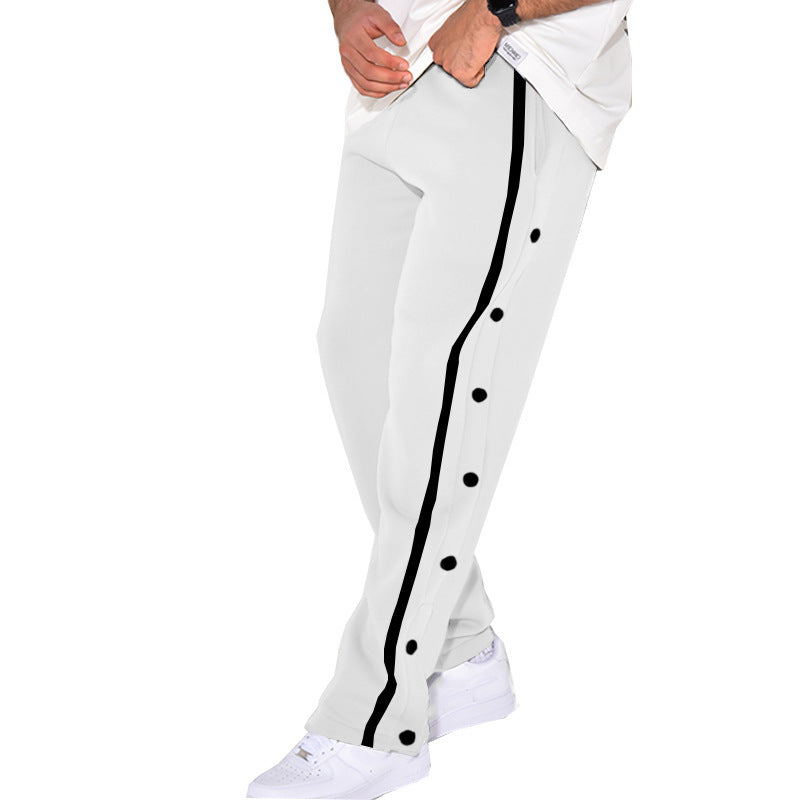 Men's sporty joggers with side snap button closure and elastic waistband Lisslune