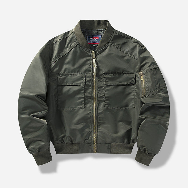 Men's utility bomber jacket with multiple pockets and modular design Lisslune