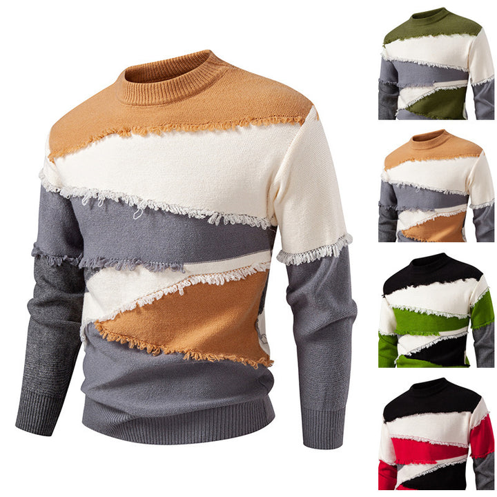 Men's fashionable sweater with fringed details Lisslune