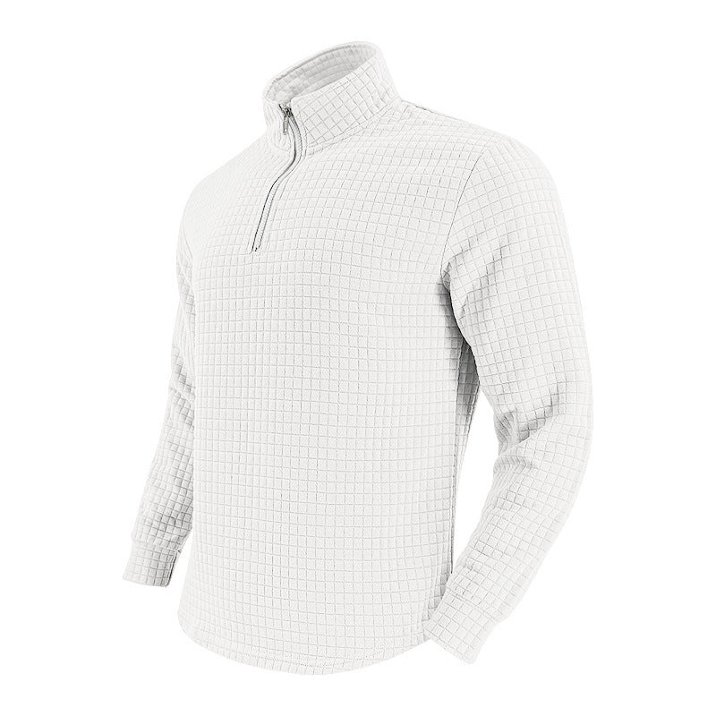 Men's midlayer pullover with high collar and textured design Lisslune
