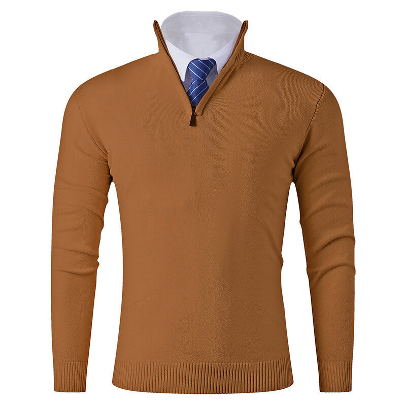 Men's knitted sweater with modern zipper and elastic hem Lisslune