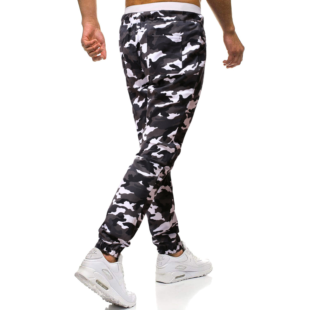 Men's cargo pants with stylish camouflage design and elastic waistband Lisslune