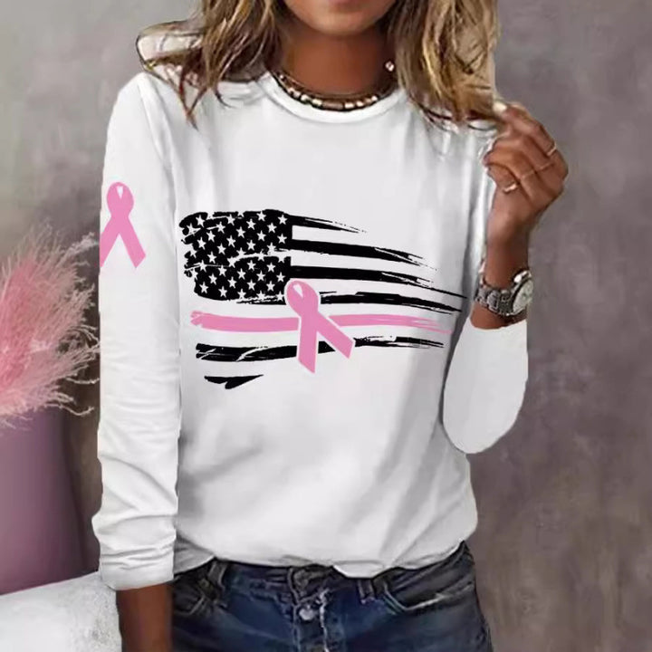Women's casual T-shirt with creative flag and bow design Lisslune
