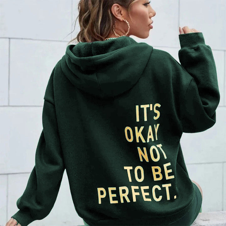 Women’s hoodie with motivational lettering and cozy lining Lisslune