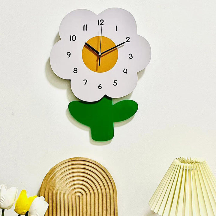 Lisslune | Flower Silent Wall Clock for Living Room 12 Inch