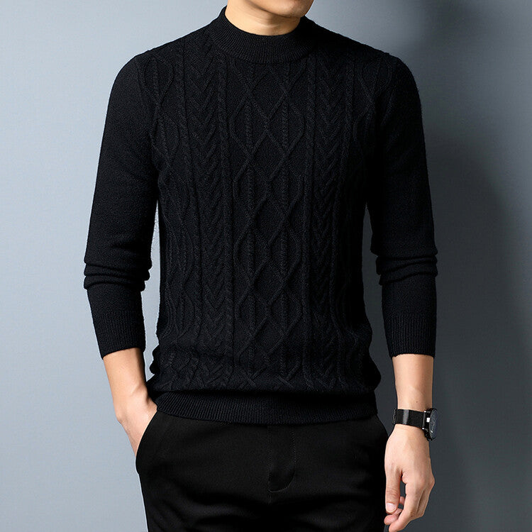 Men's knit sweater with textured cable pattern Lisslune