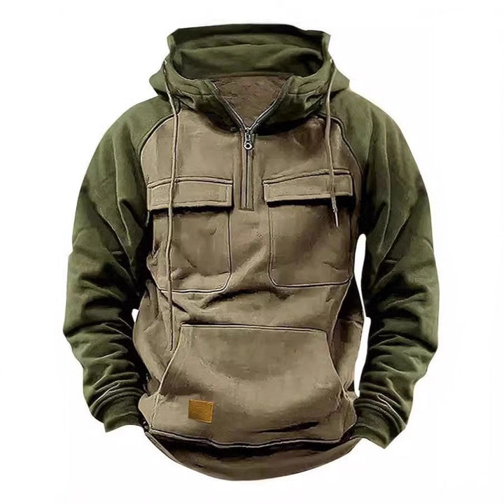 Men's casual hooded sweatshirt with integrated pockets and kangaroo style Lisslune