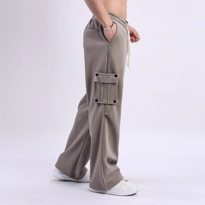Men's Cargo Jogging Pants with Side Pockets and Elastic Waistband Lisslune