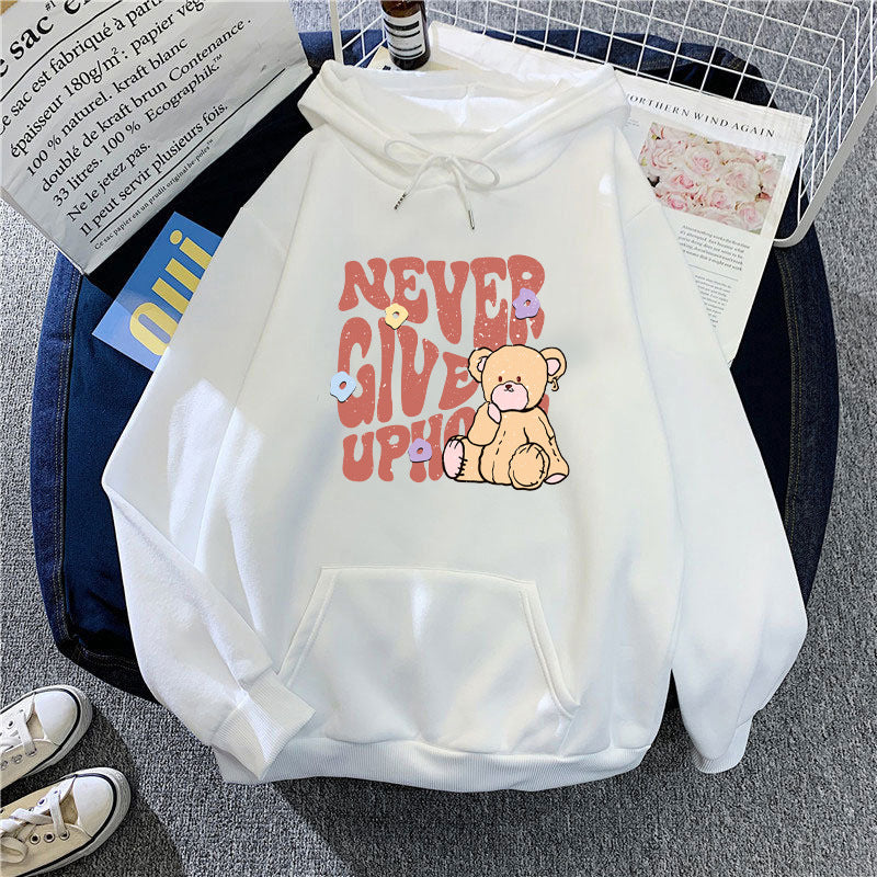 Women's hoodie with motivational bear design Lisslune