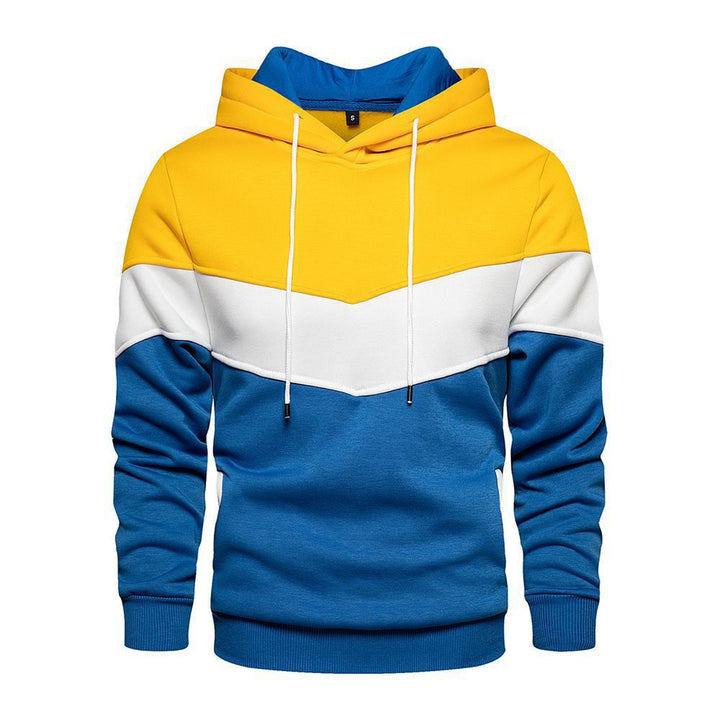 Men's Sporty Hoodie with Modern Color Block Design Lisslune