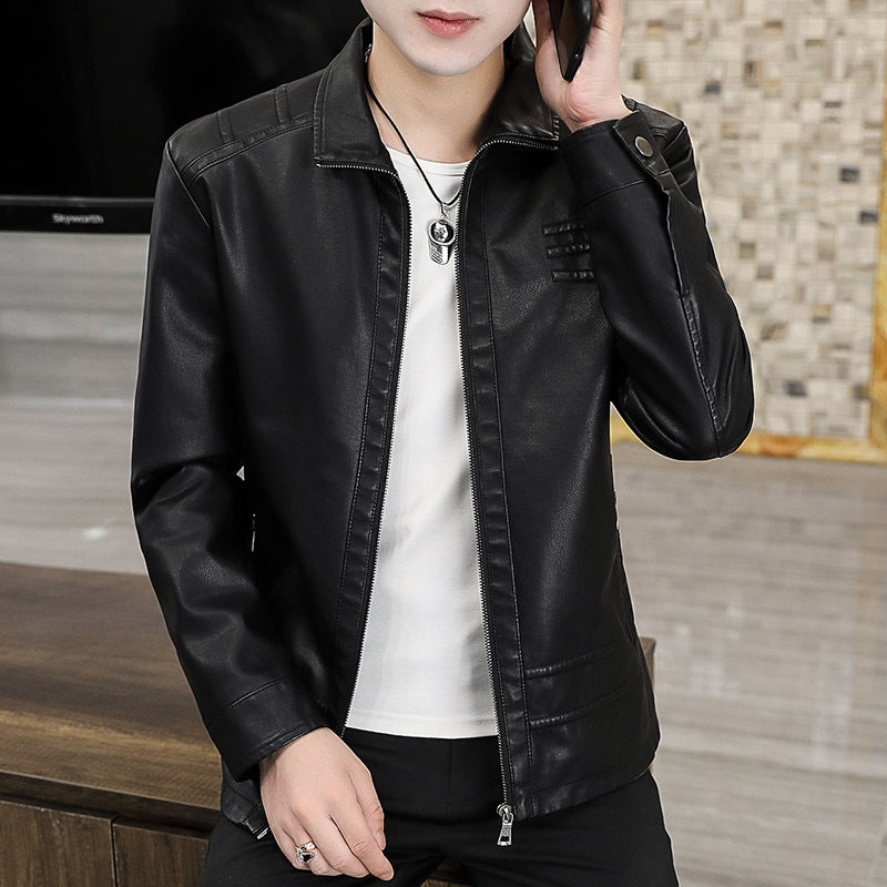 Men's stylish synthetic leather jacket Lisslune
