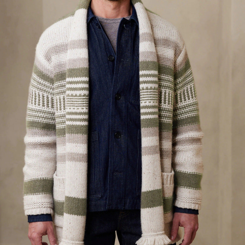 Men's cardigan with modern pattern and practical pockets Lisslune