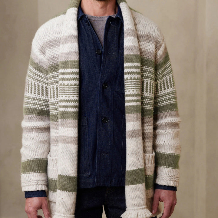 Men's cardigan with modern pattern and practical pockets Lisslune
