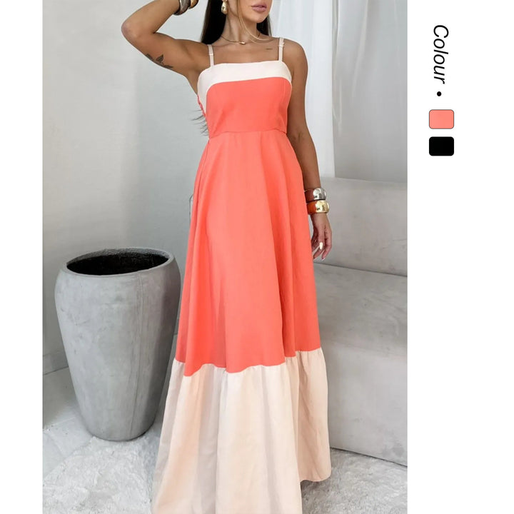 Ladies maxi dress made of high-quality cotton with contrasting hem Lune London