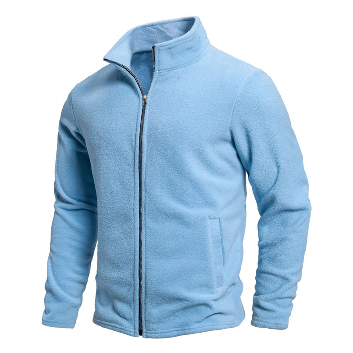 Men's fleece jacket with high collar and zipper Lisslune