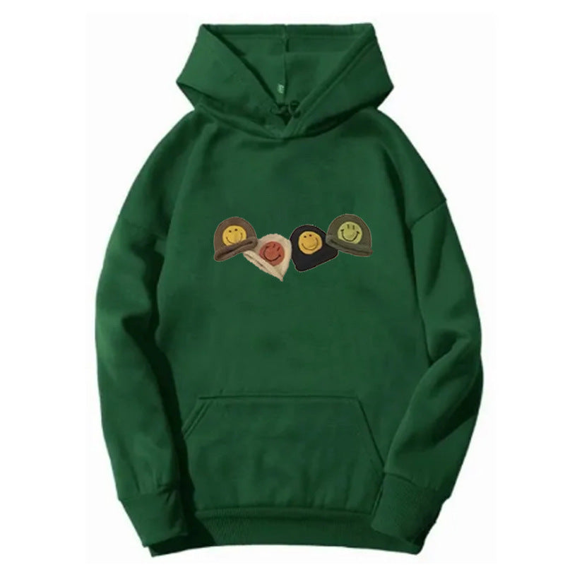 Women’s Hooded Sweatshirt with Playful Smiley Design Lisslune
