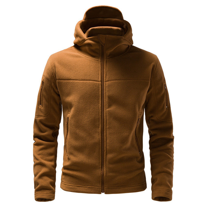Men's fleece jacket with hood and functional pockets Lisslune
