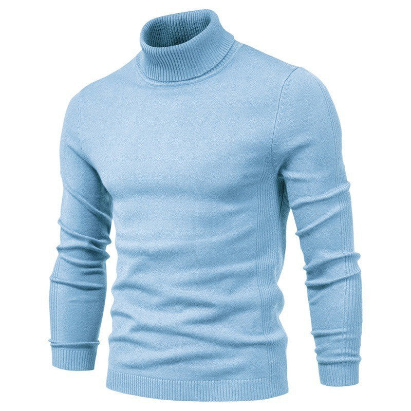 Men's chunky turtleneck sweater made of warming material with a textured surface Lisslune