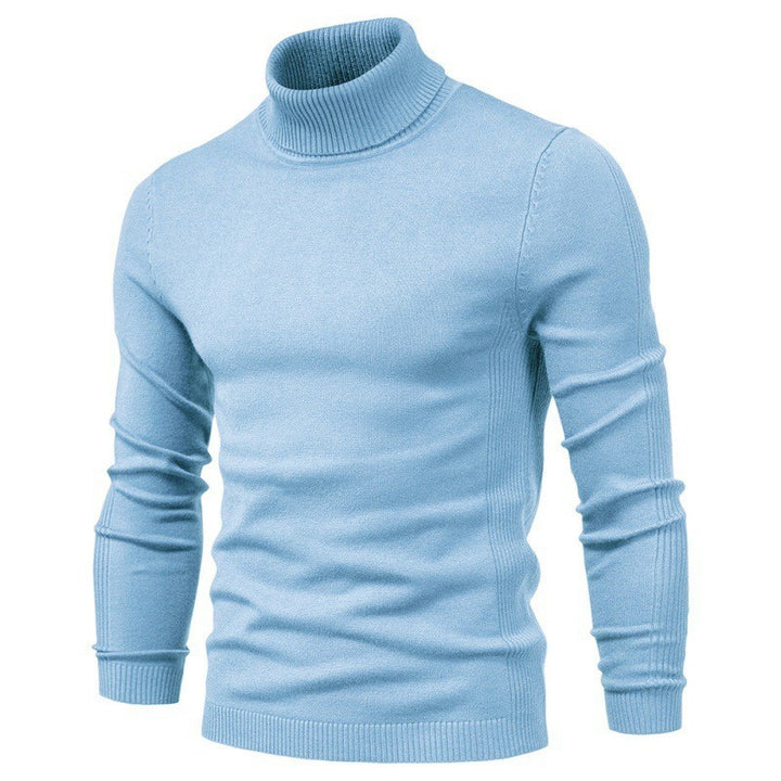 Men's chunky turtleneck sweater made of warming material with a textured surface Lisslune