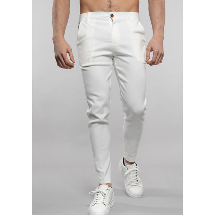 Men's stylish slim-fit suit trousers with modern details Lisslune