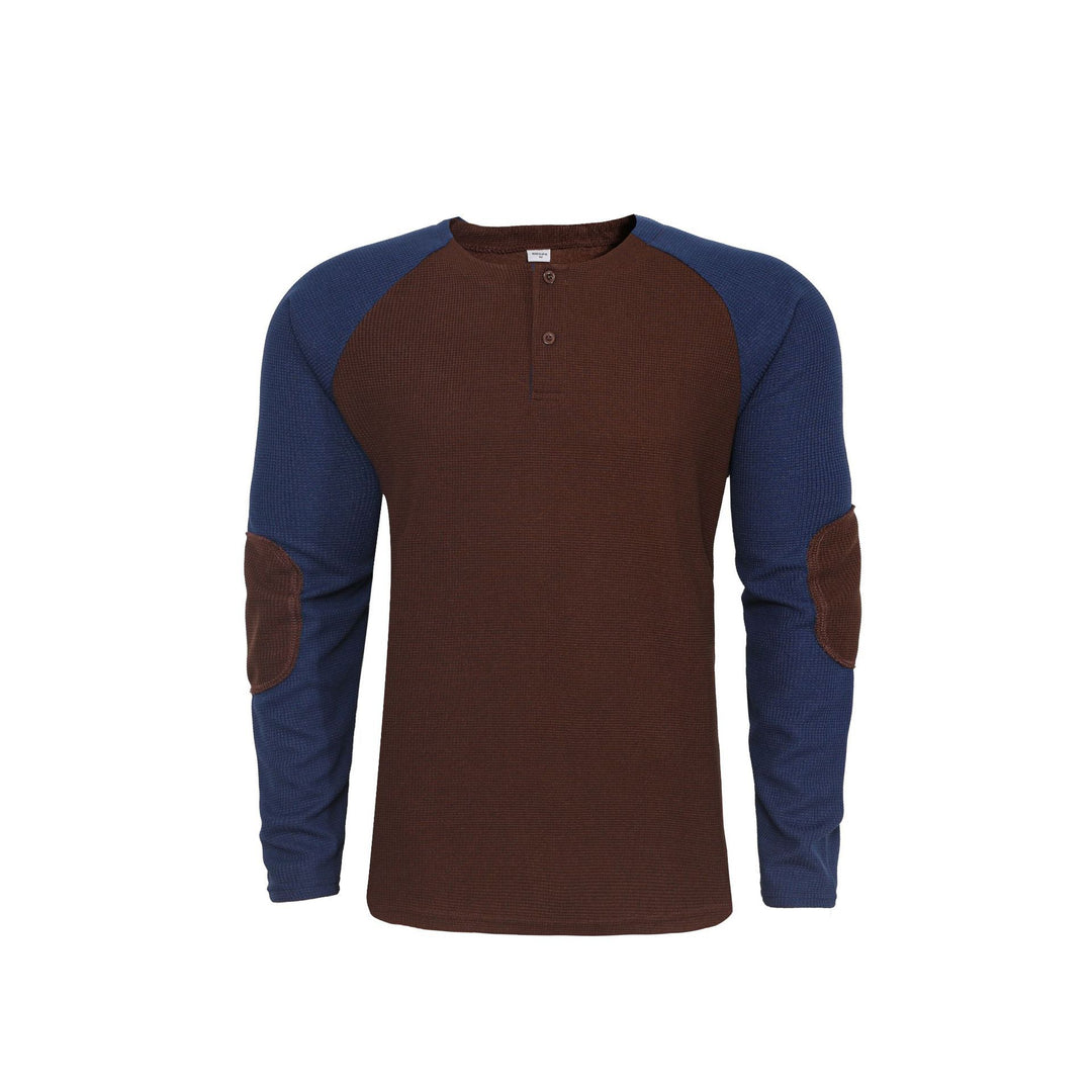 Men's long sleeve shirt with gathered shoulders and stylish contrast design Lisslune