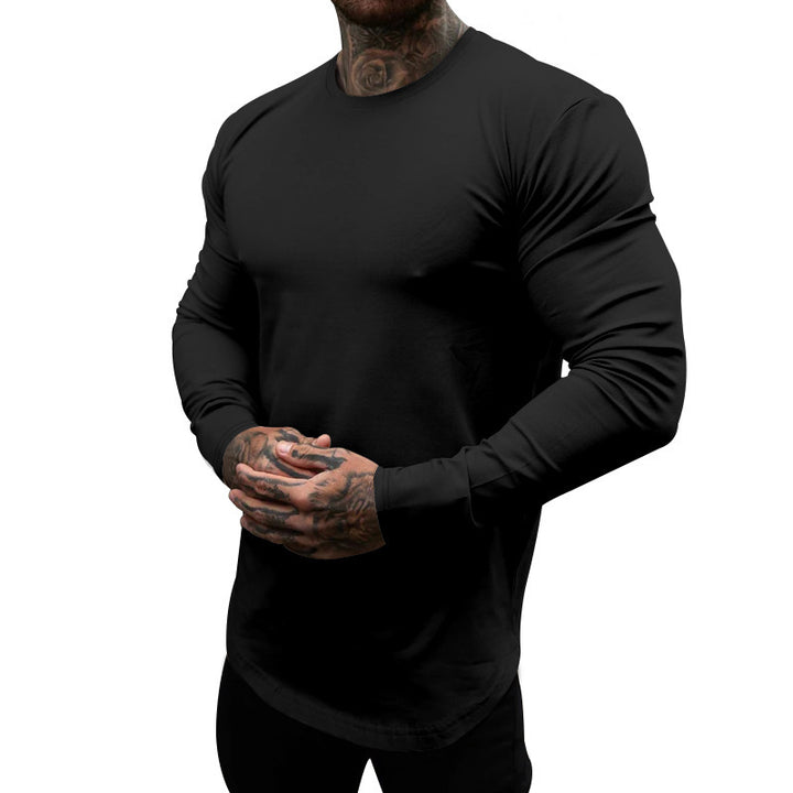Men's long sleeve shirt made of soft cotton blend with modern cut and round neck Lisslune